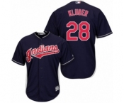 Men's Majestic Cleveland Indians #28 Corey Kluber Authentic Navy Blue Alternate Cool Base MLB Jersey