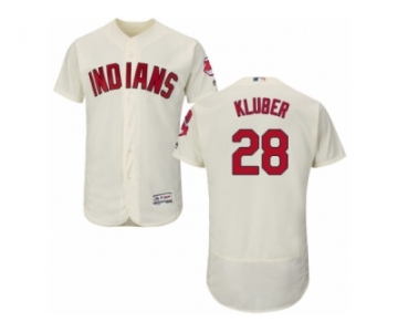 Men's Majestic Cleveland Indians #28 Corey Kluber Cream Flexbase Authentic Collection MLB Jersey