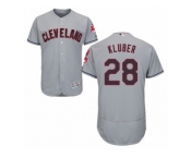 Men's Majestic Cleveland Indians #28 Corey Kluber Grey Flexbase Authentic Collection MLB Jersey