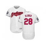 Men's Majestic Cleveland Indians #28 Corey Kluber White 2016 World Series Bound Flexbase Authentic Collection MLB Jersey