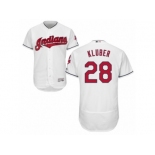 Men's Majestic Cleveland Indians #28 Corey Kluber White Flexbase Authentic Collection MLB Jersey