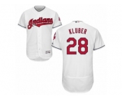 Men's Majestic Cleveland Indians #28 Corey Kluber White Flexbase Authentic Collection MLB Jersey