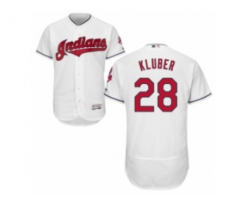 Men's Majestic Cleveland Indians #28 Corey Kluber White Flexbase Authentic Collection MLB Jersey