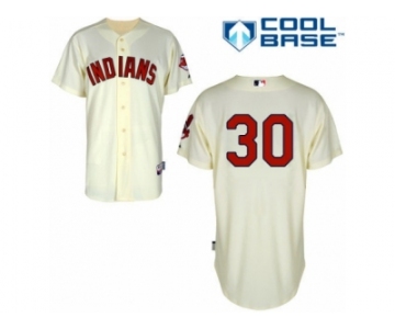 Men's Majestic Cleveland Indians #30 Joe Carter Replica Cream Alternate 2 Cool Base MLB Jersey