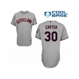 Men's Majestic Cleveland Indians #30 Joe Carter Replica Grey Road Cool Base MLB Jersey