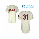 Men's Majestic Cleveland Indians #31 Danny Salazar Authentic Cream Alternate 2 Cool Base MLB Jersey