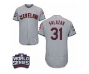 Men's Majestic Cleveland Indians #31 Danny Salazar Grey 2016 World Series Bound Flexbase Authentic Collection MLB Jersey