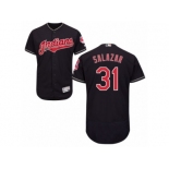 Men's Majestic Cleveland Indians #31 Danny Salazar Navy Blue Flexbase Authentic Collection MLB Jersey