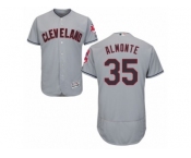 Men's Majestic Cleveland Indians #35 Abraham Almonte Grey Flexbase Authentic Collection MLB Jersey