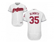 Men's Majestic Cleveland Indians #35 Abraham Almonte White Flexbase Authentic Collection MLB Jersey