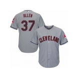 Men's Majestic Cleveland Indians #37 Cody Allen Replica Grey Road Cool Base MLB Jersey