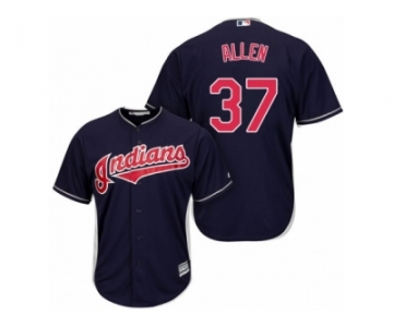 Men's Majestic Cleveland Indians #37 Cody Allen Replica Navy Blue Alternate 1 Cool Base MLB Jersey