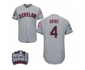 Men's Majestic Cleveland Indians #4 Juan Uribe Grey 2016 World Series Bound Flexbase Authentic Collection MLB Jersey