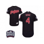 Men's Majestic Cleveland Indians #4 Juan Uribe Navy Blue 2016 World Series Bound Flexbase Authentic Collection MLB Jersey