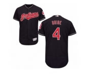 Men's Majestic Cleveland Indians #4 Juan Uribe Navy Blue Flexbase Authentic Collection MLB Jersey