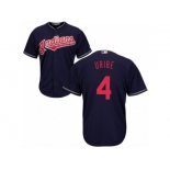 Men's Majestic Cleveland Indians #4 Juan Uribe Replica Navy Blue Alternate 1 Cool Base MLB Jersey