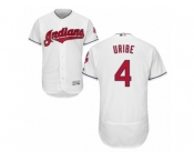 Men's Majestic Cleveland Indians #4 Juan Uribe White Flexbase Authentic Collection MLB Jersey