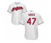 Men's Majestic Cleveland Indians #47 Trevor Bauer Authentic White Home Cool Base MLB Jersey