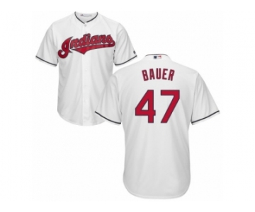 Men's Majestic Cleveland Indians #47 Trevor Bauer Authentic White Home Cool Base MLB Jersey