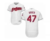 Men's Majestic Cleveland Indians #47 Trevor Bauer White Flexbase Authentic Collection MLB Jersey