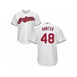 Men's Majestic Cleveland Indians #48 Tommy Hunter Authentic White Home Cool Base MLB Jersey