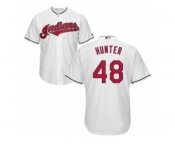 Men's Majestic Cleveland Indians #48 Tommy Hunter Authentic White Home Cool Base MLB Jersey