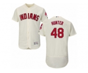 Men's Majestic Cleveland Indians #48 Tommy Hunter Cream Flexbase Authentic Collection MLB Jersey