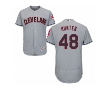 Men's Majestic Cleveland Indians #48 Tommy Hunter Grey Flexbase Authentic Collection MLB Jersey