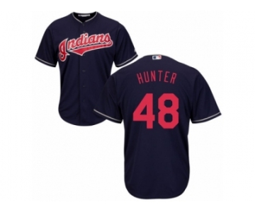 Men's Majestic Cleveland Indians #48 Tommy Hunter Replica Navy Blue Alternate 1 Cool Base MLB Jersey