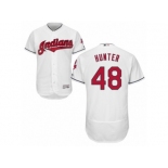 Men's Majestic Cleveland Indians #48 Tommy Hunter White Flexbase Authentic Collection MLB Jersey