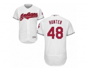 Men's Majestic Cleveland Indians #48 Tommy Hunter White Flexbase Authentic Collection MLB Jersey