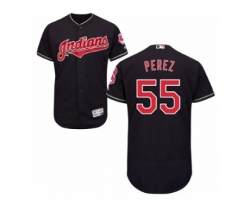 Men's Majestic Cleveland Indians #55 Roberto Perez Navy Blue Flexbase Authentic Collection MLB Jersey