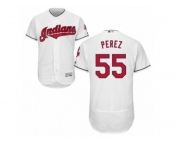 Men's Majestic Cleveland Indians #55 Roberto Perez White Flexbase Authentic Collection MLB Jersey