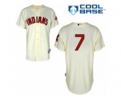 Men's Majestic Cleveland Indians #7 Kenny Lofton Authentic Cream Alternate 2 Cool Base MLB Jersey