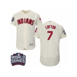 Men's Majestic Cleveland Indians #7 Kenny Lofton Cream 2016 World Series Bound Flexbase Authentic Collection MLB Jersey