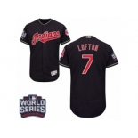 Men's Majestic Cleveland Indians #7 Kenny Lofton Navy Blue 2016 World Series Bound Flexbase Authentic Collection MLB Jersey