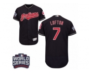 Men's Majestic Cleveland Indians #7 Kenny Lofton Navy Blue 2016 World Series Bound Flexbase Authentic Collection MLB Jersey