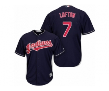 Men's Majestic Cleveland Indians #7 Kenny Lofton Replica Navy Blue Alternate 1 Cool Base MLB Jersey