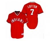 Men's Majestic Cleveland Indians #7 Kenny Lofton Replica Red 1978 Turn Back The Clock MLB Jersey