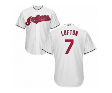 Men's Majestic Cleveland Indians #7 Kenny Lofton Replica White Home Cool Base MLB Jersey