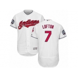 Men's Majestic Cleveland Indians #7 Kenny Lofton White 2016 World Series Bound Flexbase Authentic Collection MLB Jersey