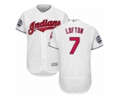 Men's Majestic Cleveland Indians #7 Kenny Lofton White 2016 World Series Bound Flexbase Authentic Collection MLB Jersey