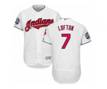 Men's Majestic Cleveland Indians #7 Kenny Lofton White 2016 World Series Bound Flexbase Authentic Collection MLB Jersey