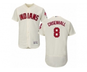 Men's Majestic Cleveland Indians #8 Lonnie Chisenhall Cream Flexbase Authentic Collection MLB Jersey