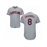 Men's Majestic Cleveland Indians #8 Lonnie Chisenhall Grey Flexbase Authentic Collection MLB Jersey