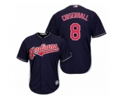 Men's Majestic Cleveland Indians #8 Lonnie Chisenhall Replica Navy Blue Alternate 1 Cool Base MLB Jersey