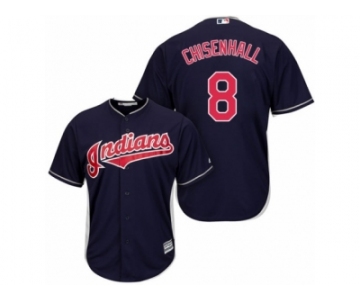 Men's Majestic Cleveland Indians #8 Lonnie Chisenhall Replica Navy Blue Alternate 1 Cool Base MLB Jersey