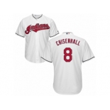 Men's Majestic Cleveland Indians #8 Lonnie Chisenhall Replica White Home Cool Base MLB Jersey