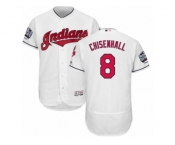 Men's Majestic Cleveland Indians #8 Lonnie Chisenhall White 2016 World Series Bound Flexbase Authentic Collection MLB Jersey