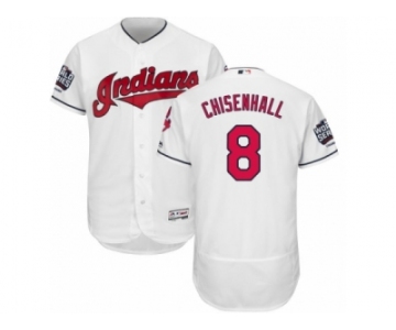 Men's Majestic Cleveland Indians #8 Lonnie Chisenhall White 2016 World Series Bound Flexbase Authentic Collection MLB Jersey